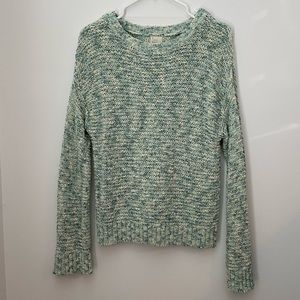 A New Day Mint Pastel Green Marled Knit Crewneck Sweater